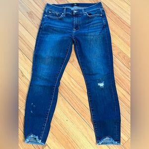 7 For All Mankind LA Distressed Denim Ankle Jeans 29